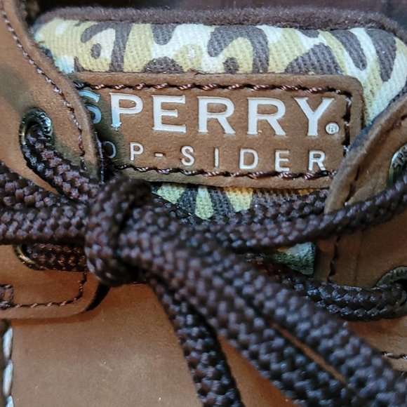 Sperry Top-siders brown leather/animal print sz 38 - Picture 6 of 10